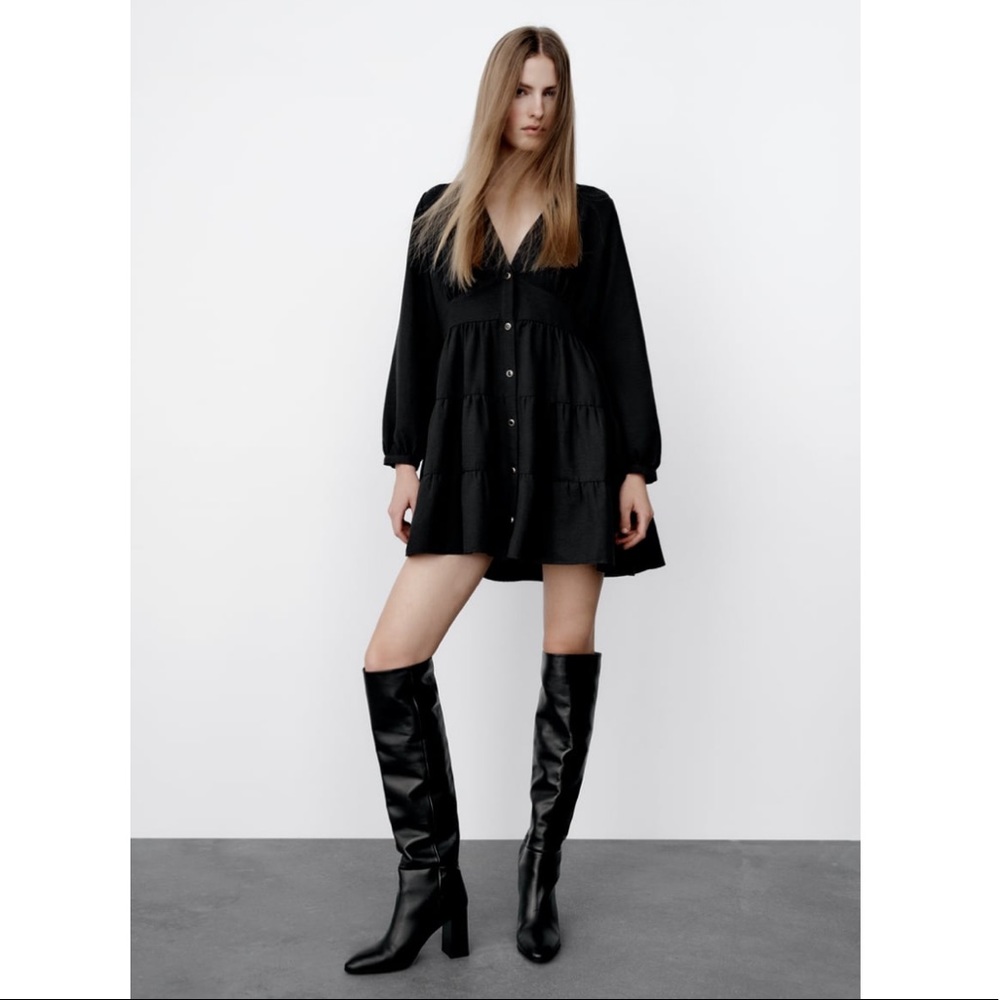 Tiered Shirt Dress Size S NWT
